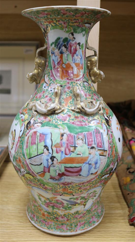 A Cantonese vase, 34cm